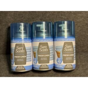 Sure Scents Fresh Linen Automatic Spray Refill 4.5oz For Glade/Lysol/AirWick - 3